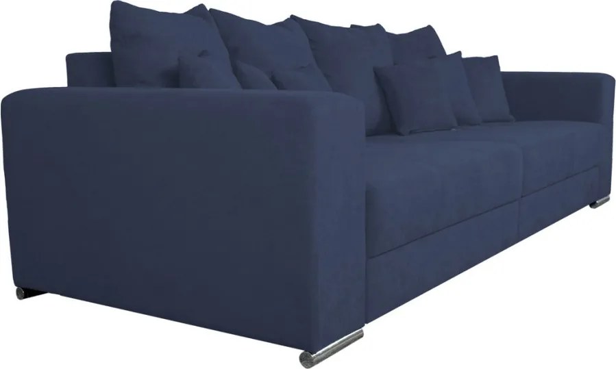 Široká pohovka Rosa, tmavo modrá látka