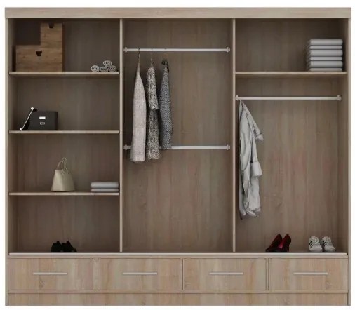 Šatníková skriňa Multi 250, biela