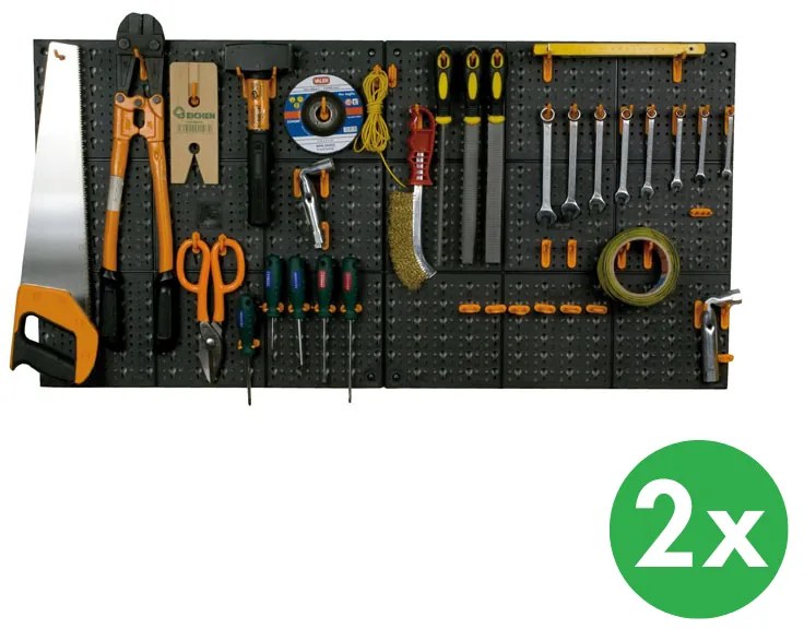 Plastová dielenská stena na náradie s 50 háčikmi na náradie