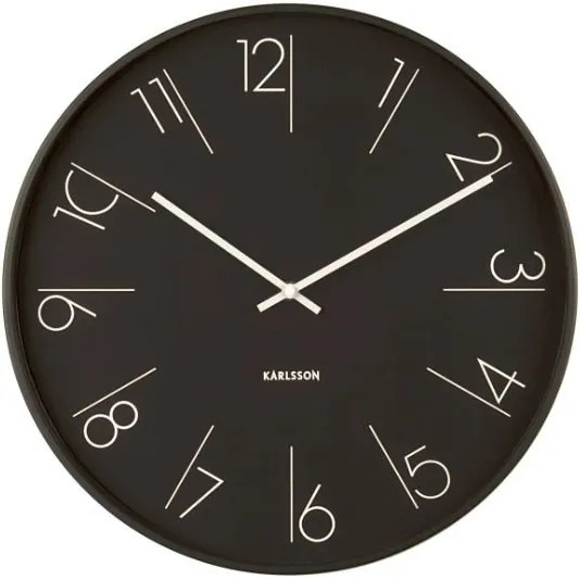 KARLSSON Nástenné hodiny Elegant Numbers čierne