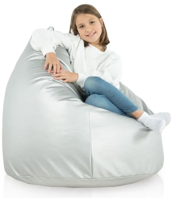 Sedací vak SAKO - strieborný ekokoža