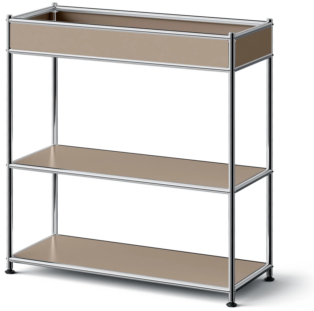 Kovová konzola »CN3 Slim Line« s poličkou, hnedosivá