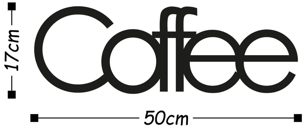 Nástenná kovová dekorácia COFFEE čierna