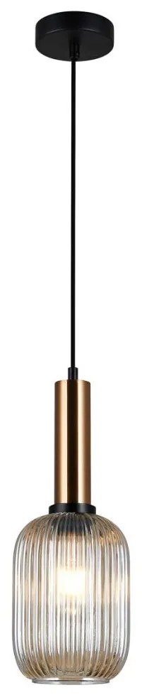 Italux ITALUX PND-5588-1M-BRO+AMB - Luster na lanku ANTIOLA 1xE27/40W/230V bronz IT0402