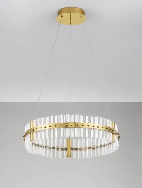 LED stmievateľný platinum zlatý moderný luster Kezo-60