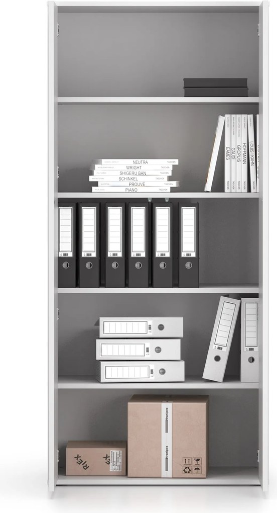 Spisová skriňa BLOCK, 800 x 400 x 1748 mm, biela