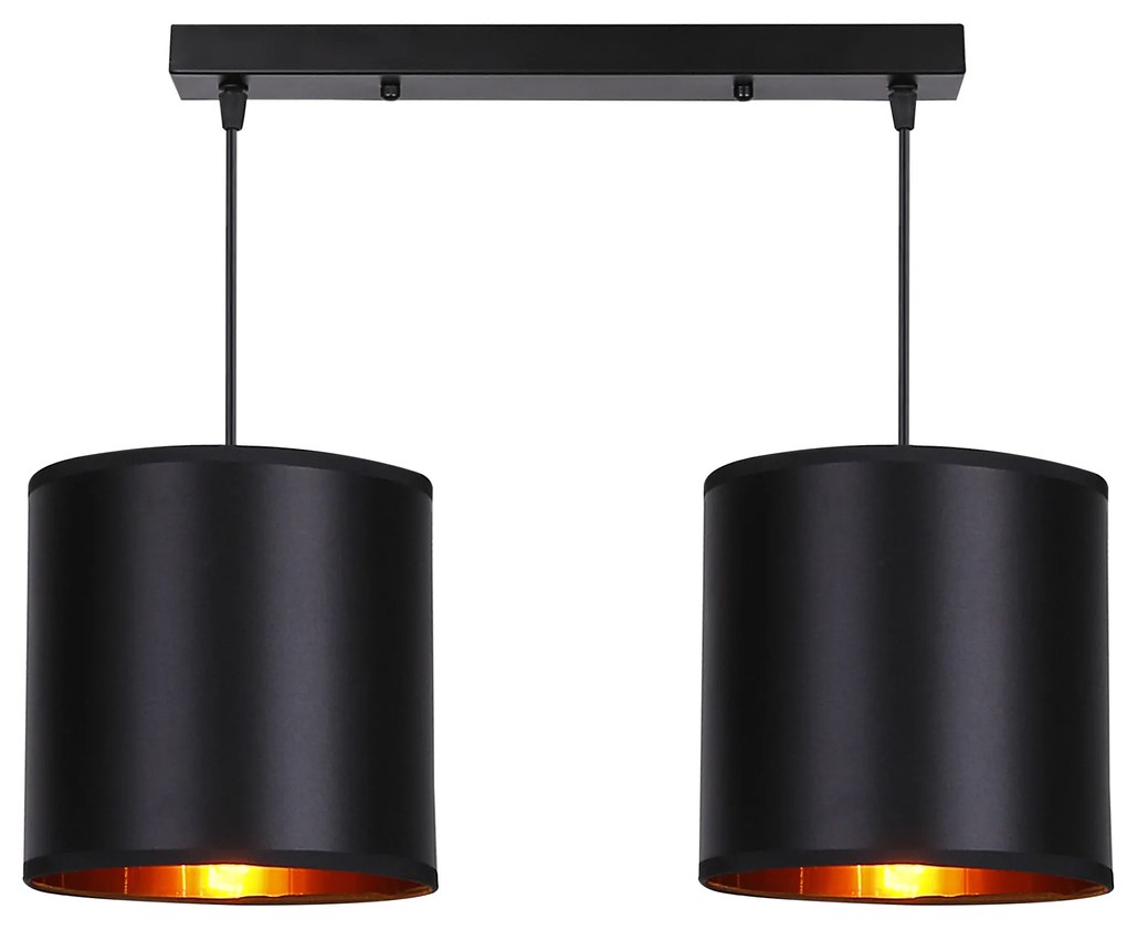 Candellux Čierno-medený závesný luster Candida pre žiarovku 2x E27 32-00712