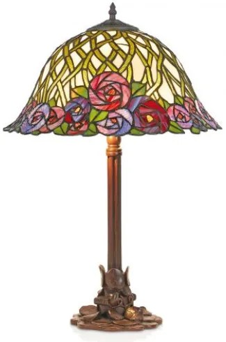Tiffany stolová lampa ROSES 64*Ø40