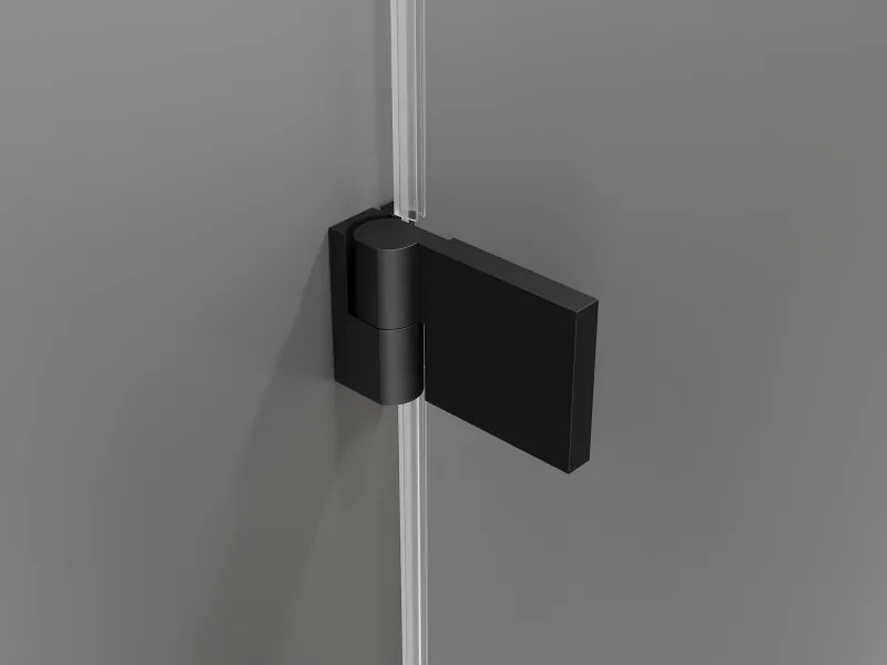 Mexen Lunar-B, ľavý výklopný sprchový kút 95 x 80 cm, 8mm číre sklo, čierny profil, 832-095-080-70-00-L