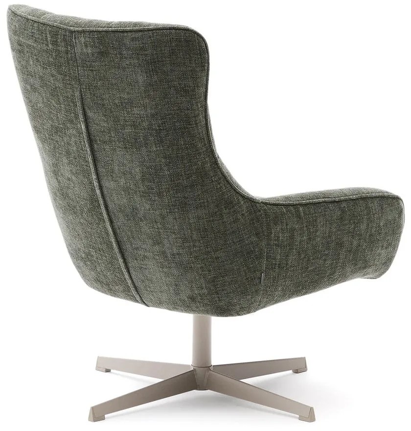 Otočné ženilkové kreslo sivozelené Teryl – Kave Home