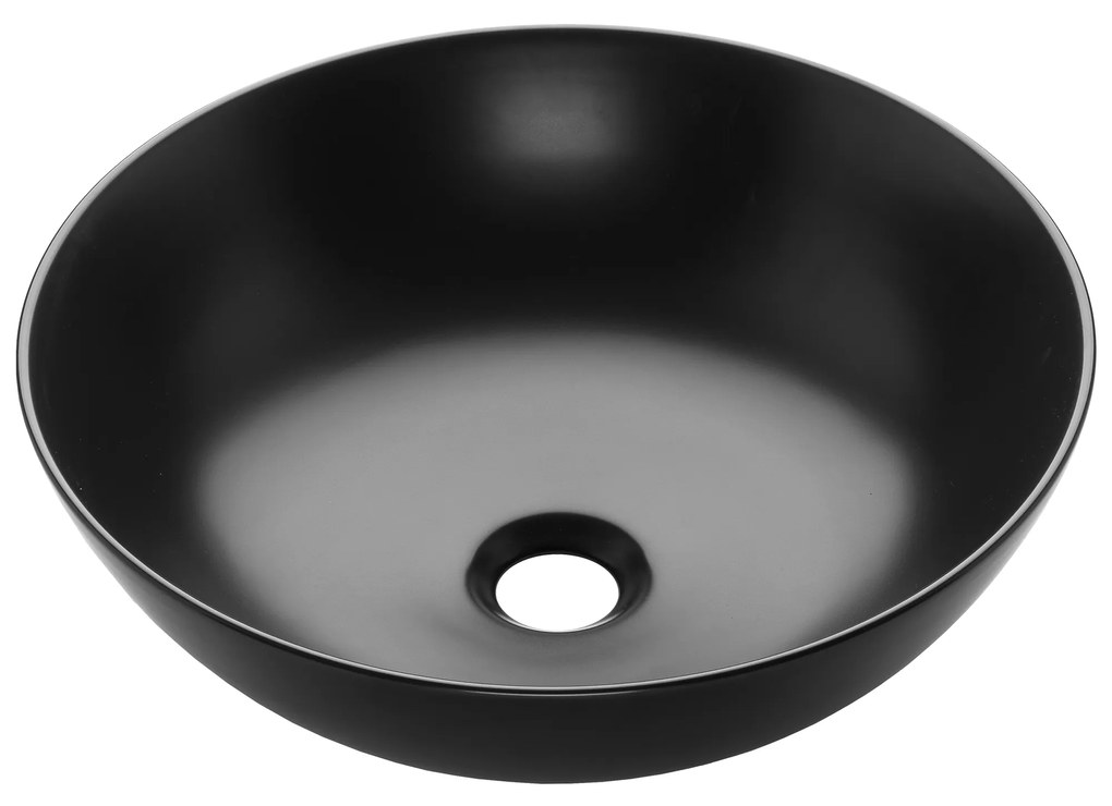 Invena Dokos, umývadlo na dosku 395x395x135 mm, čierna matná, INV-CE-19-005-C