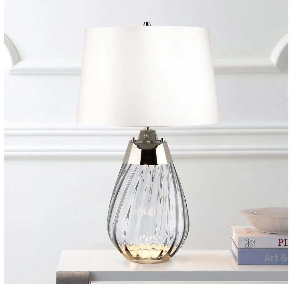 Elstead LENA-TL-S-SMOKE-OWSS-LED Stolná lampa LENA 1xE27/60W/230V+1xGU10/7W biela