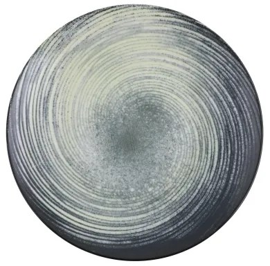 Jedálenská sada 24 ks zelená/čierna/porcelán