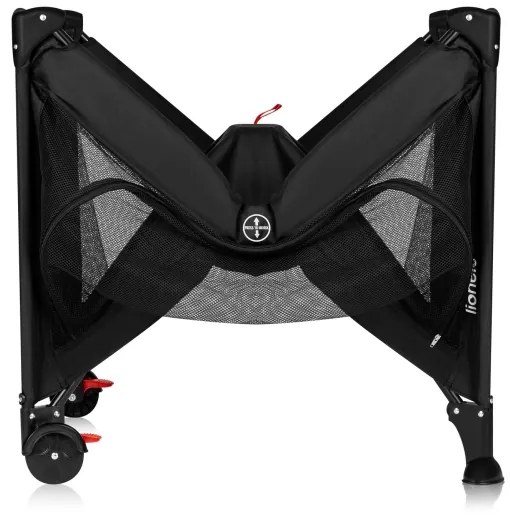 Lionelo - Cestovná postieľka LAURA Black Carbon