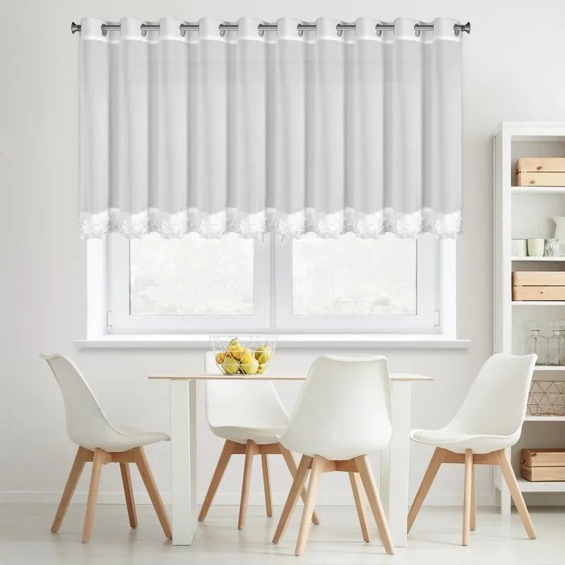Dekorstudio Záclona LUISA na dekoračných kolieskach 400x80 cm - biela