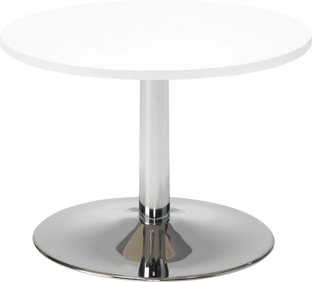 Konferenčný stolík Monty, Ø700 mm, biela / chróm