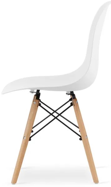 Jedálenský stôl TODI biely 80 cm so štyrmi stoličkami OSAKA biele / hnedé