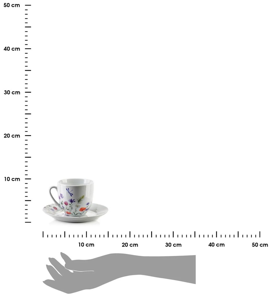 Porcelánová šálka s podšálkou Joy Dragonfly 250 ml sada 6ks