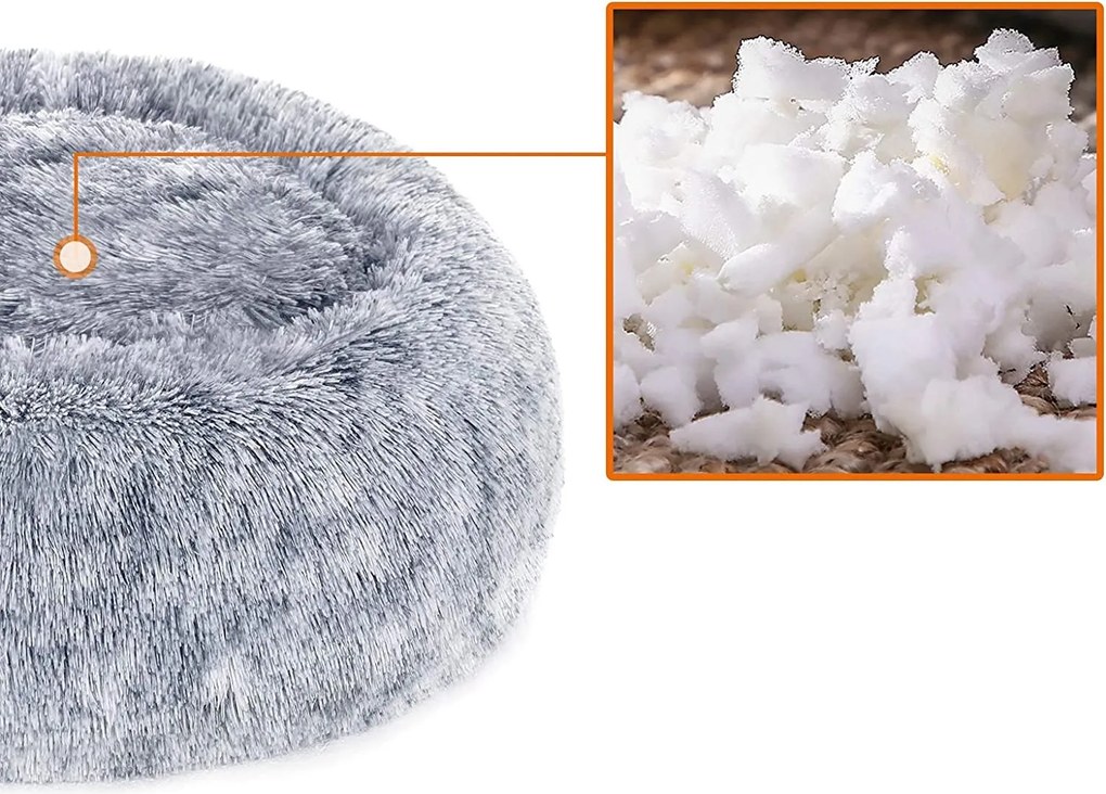 Pelech pre psa, pelech pre mačku, mäkký plyš, 50 cm, sivý