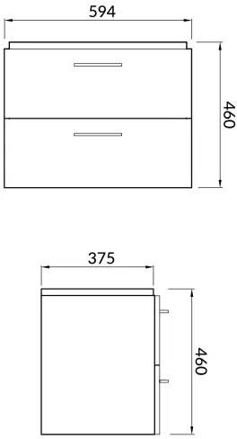 Cersanit - SET B280 LARA MILLE SLIM 60 (SKRINKA + UMÝVADLO), Orech, S801-319-DSM