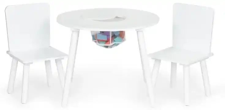 Biely detský stolík so stoličkami a úložným priestorom | BIANO