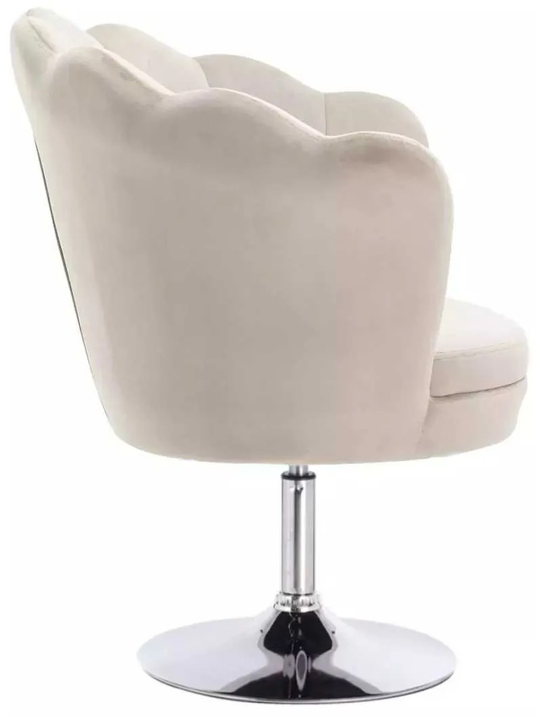 LuxuryForm DESIGN Kreslo FREY VELUR na striebornom tanieri - latte