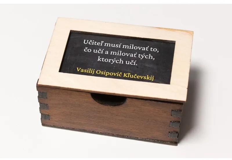 Drevená krabička s citátmi pre učiteľov