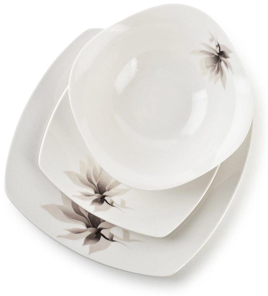 Porcelánová jídelní sada 18 ks talířů MAGNOLIA bílá