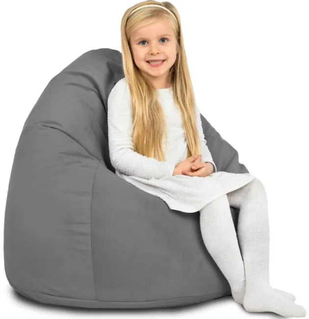 Plyšový sedací vak SAKO oceľový