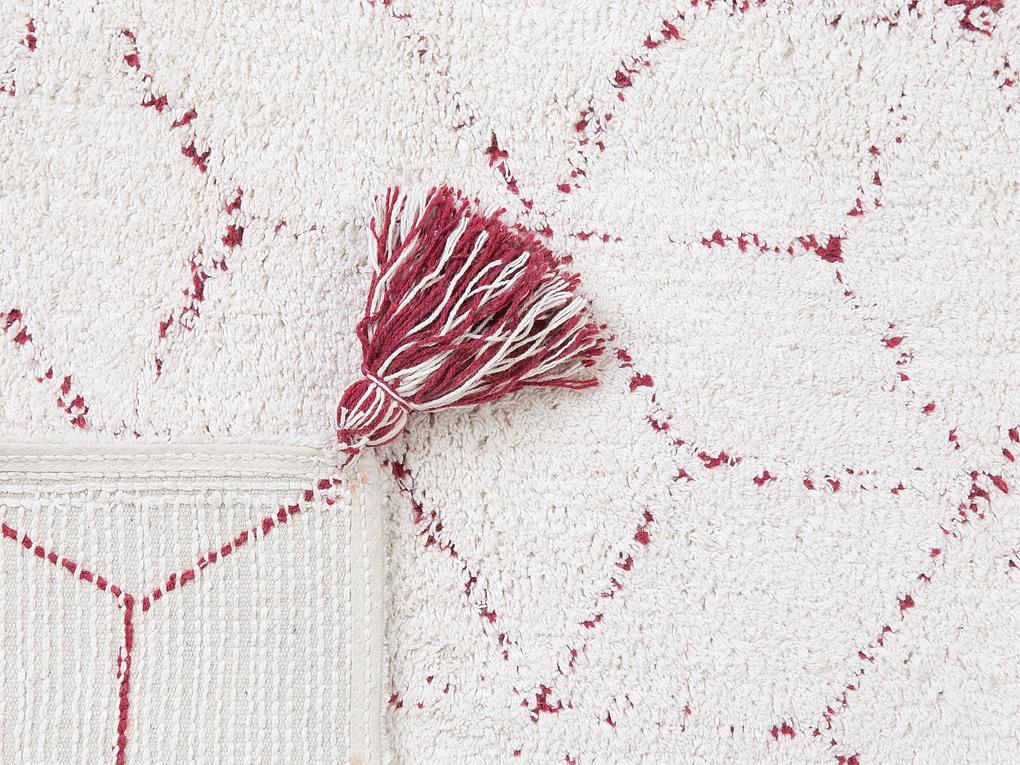Bavlnený koberec 140 x 200 cm biely SAKARYA Beliani