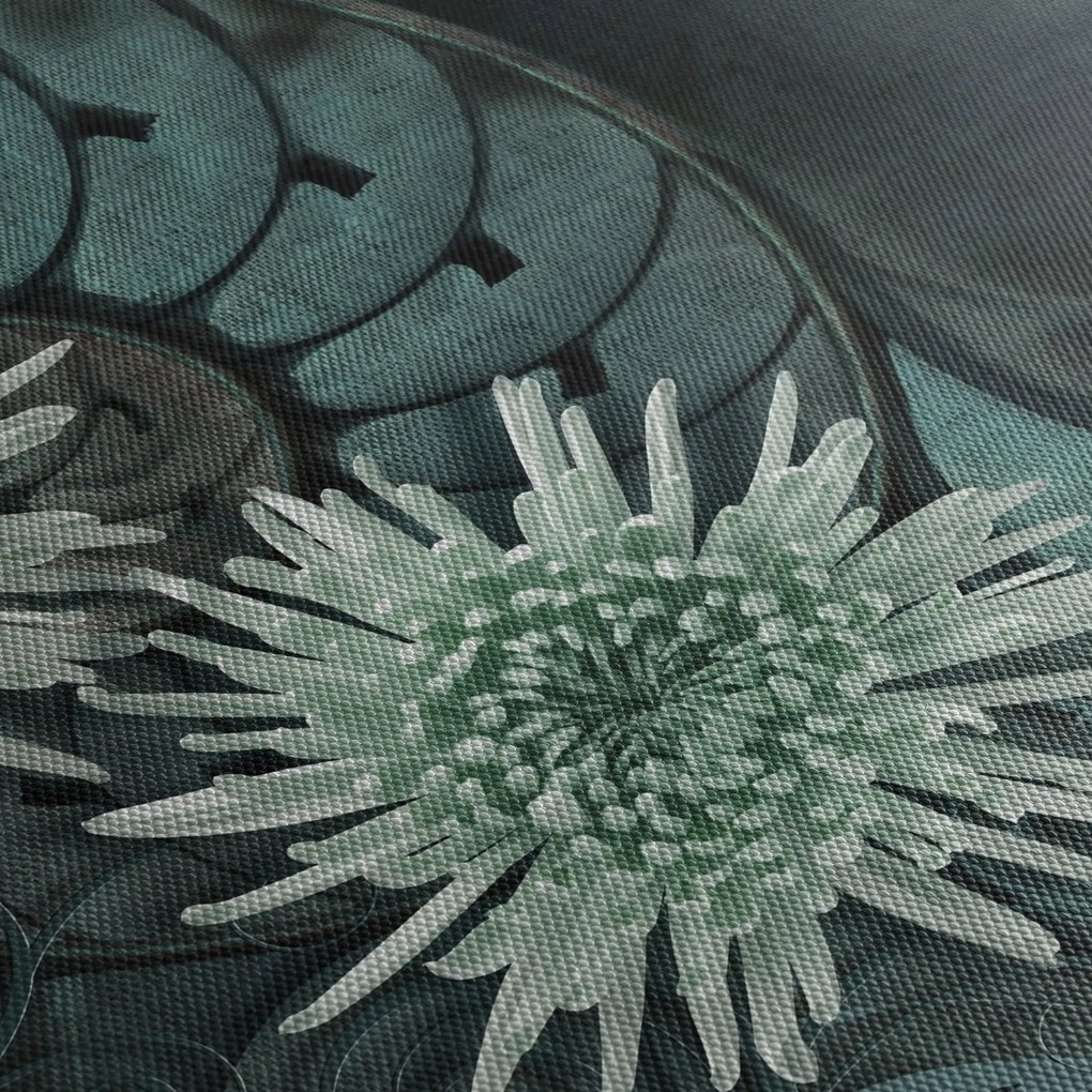 Obraz - Zelené kvety (120x50 cm)