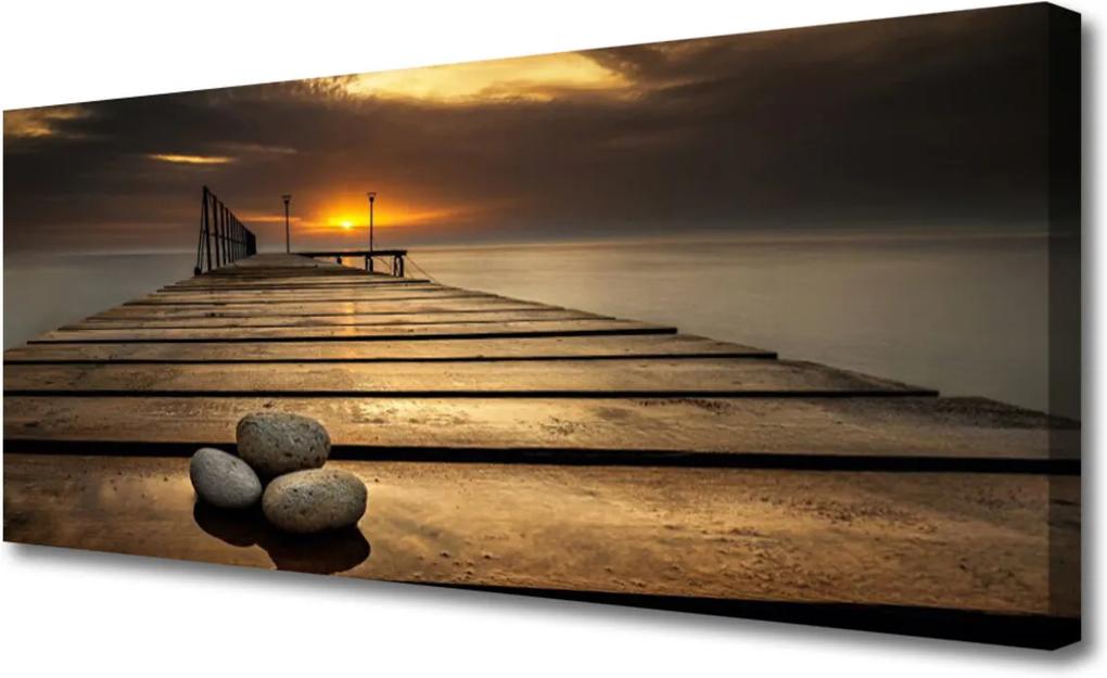 Obraz Canvas Moře molo západ slunce