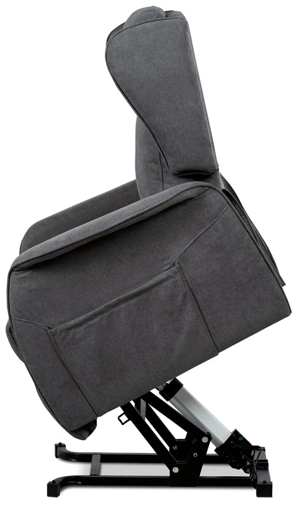 Autronic - TV a relaxačné kreslo "ušiak", elektrické polohovanie, 1 motor 230V/29V, poťah sivá látka - TV-1190 GREY2