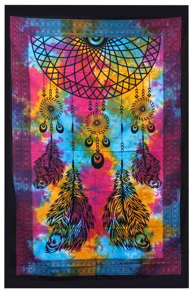 Bavlnená prikrývka na posteľ - Lapač snov (jednolôžková)