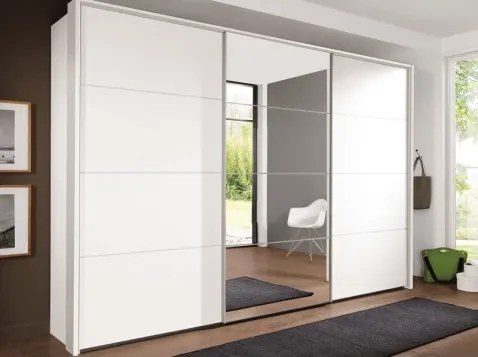 Šatníková skriňa Ernie, biela / zrkadlo%