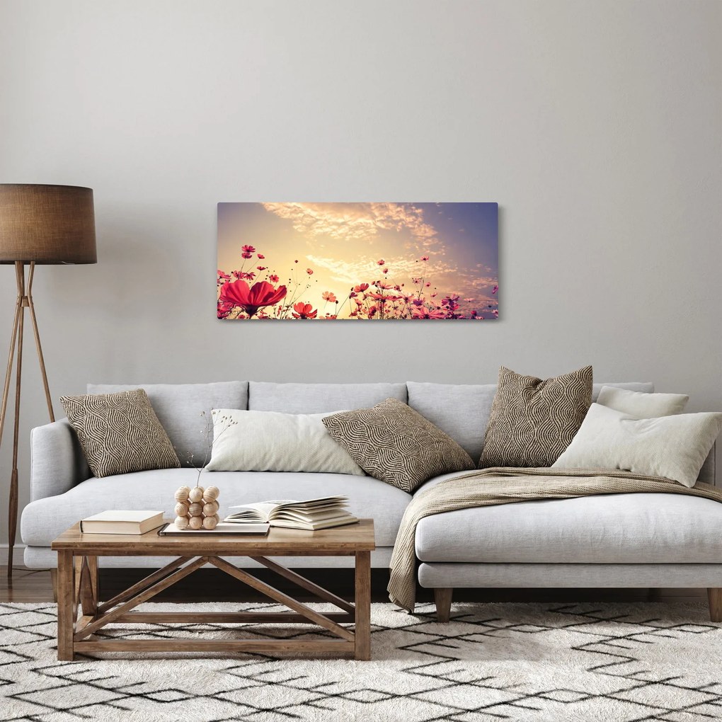Obraz - Lúka s kvetmi (120x50 cm)