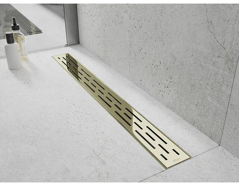 Mexen Flat M01 nerezový sprchový žľab 50 cm, zlatá, 1520050-15