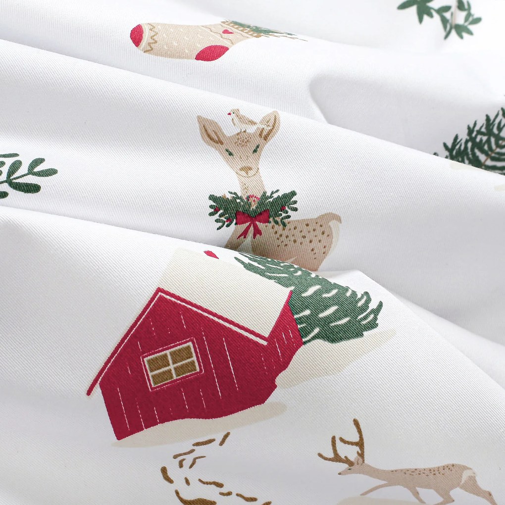 Goldea vianočný oválny obrus z pevnej bavlny - tradičné vianoce 140 x 240 cm