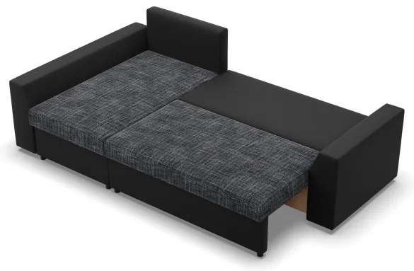 Rohová rozkladacia sedačka LUGO popolová / čierna