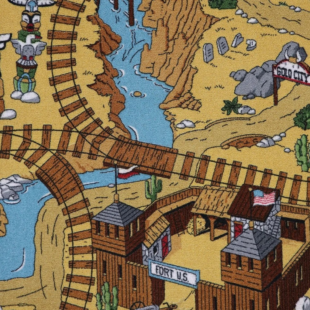 AladinWorld Expres, Detský kusový koberec Western, 100x400, viacfarebná, detská izba