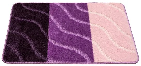 Kúpeľňový koberček FIORI ružový / fialový, pruhy