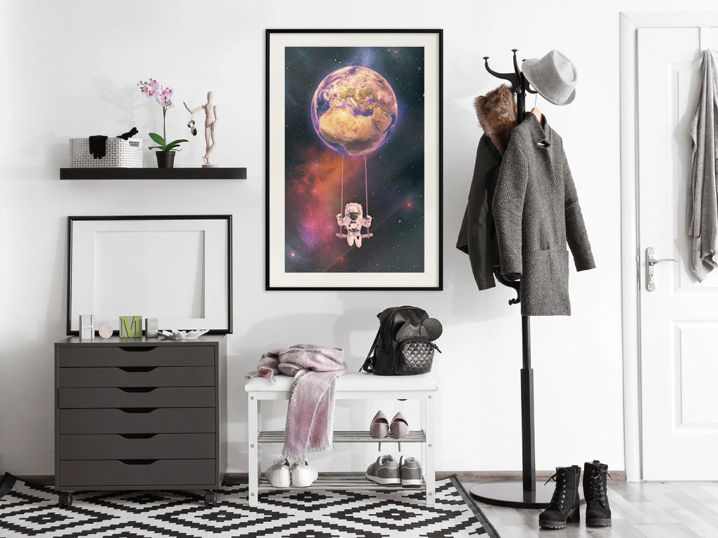 Artgeist Plagát - Space Swing [Poster] Veľkosť: 30x45, Verzia: Čierny rám s passe-partout