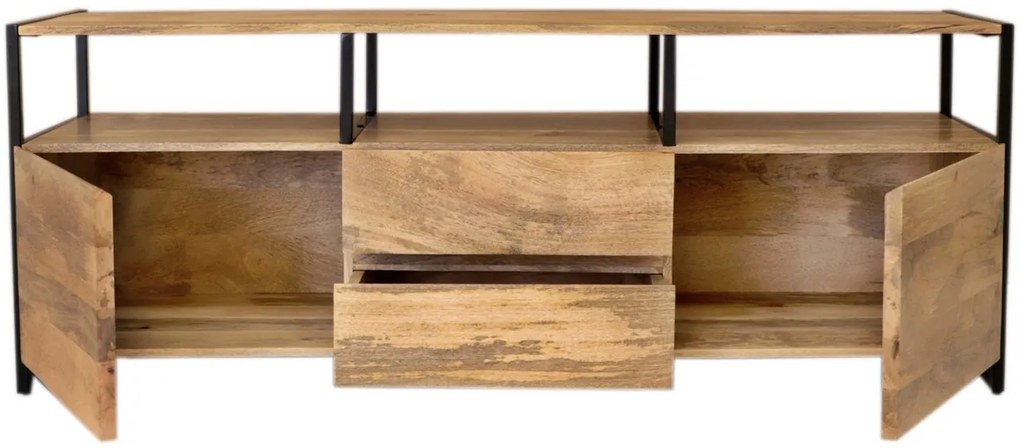 furniture-nabytek.cz - TV stolík masív kov a dreva mango 160x60x45