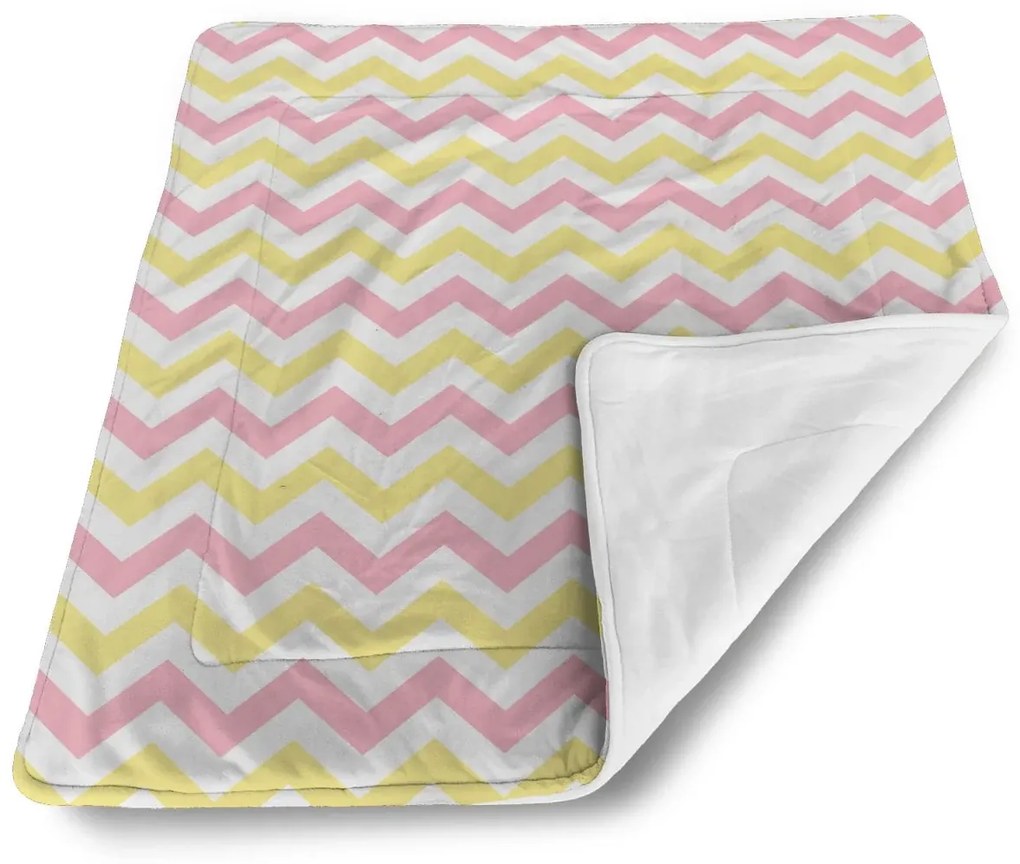 Sablio Deka pre bábätko Ružové a žlté cikcaky - 80x100 cm