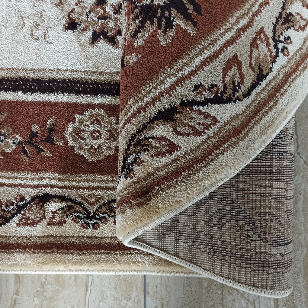 DY Hnedý oválny koberec s orientálnym vzorom Exclusiv 04 N Rozmer: 160x220 cm