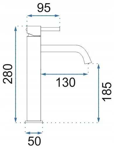 REA-B4526 - Umývadlová batéria LUNGO 28 cm, brúsené zlato