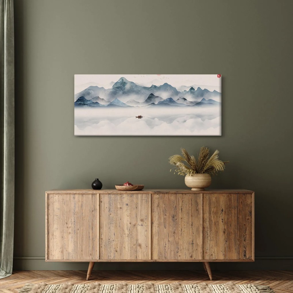 Obraz - Údolie modrých hôr (120x50 cm)