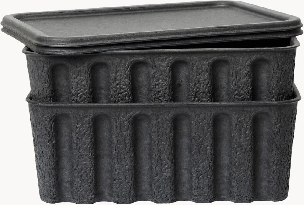 Úložné škatuľky z papierovej hmoty Pulp, D 30 cm, 2 ks