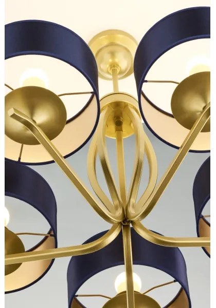 Jupiter 2114 - Luster na tyči KASZMIR 5xE27/15W/230V modrá/zlatá
