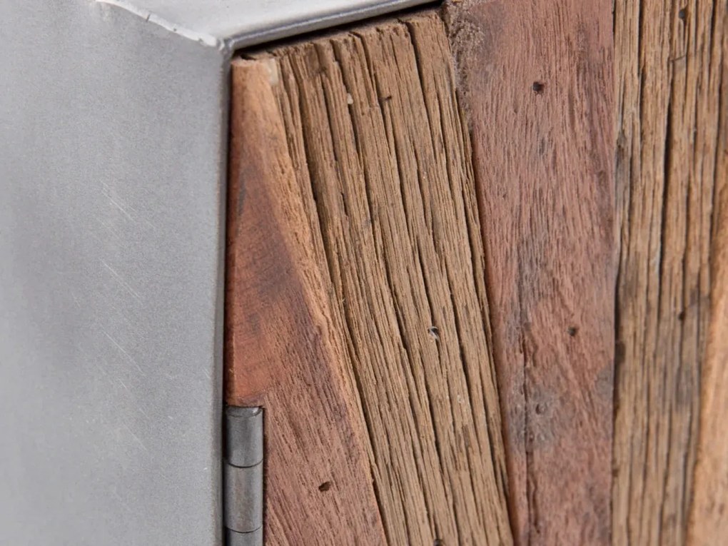 furniture-nabytek.cz - Masívna komoda Dresser Derby z recyklovaného dreva a kovu, lakovaná, prírodná / šedá